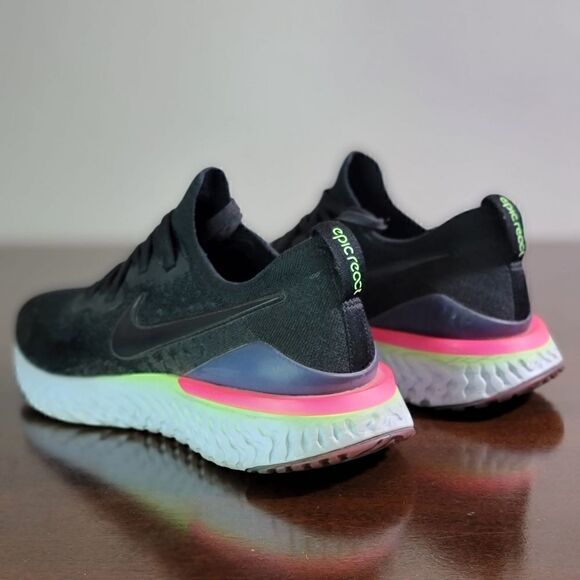 Nike Epic React Flyknit 2 Men\'s Running Shoes Size 10 Black White Gray Comfort main image 9